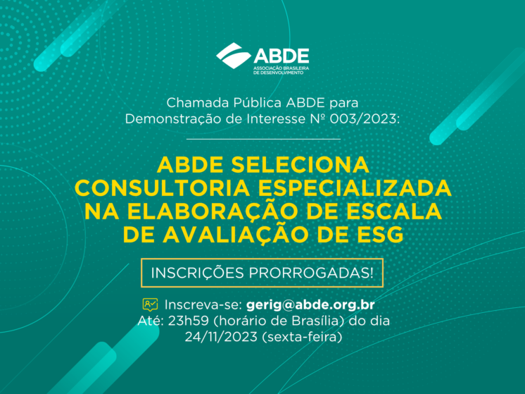 ABDE convida para Chamada Pública de Demonstração de Interesse N° 003/2023