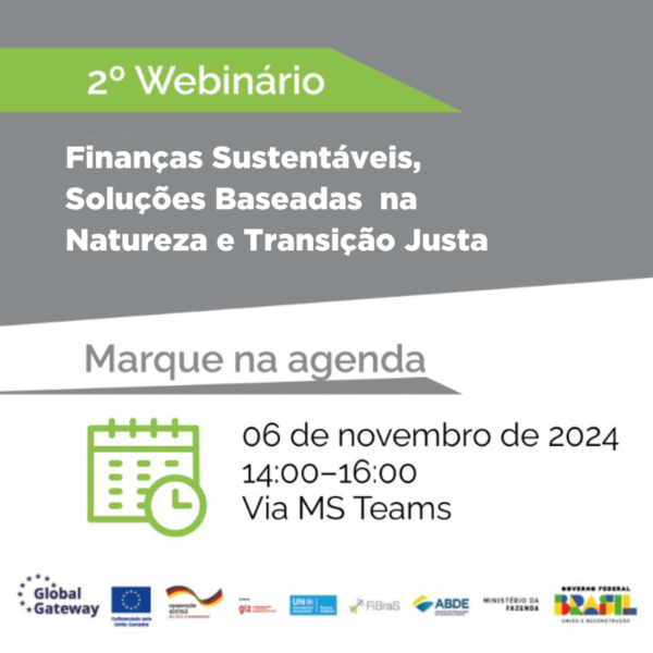 ABDE, UNEP FI e GIZ Brasil promovem 2º webinário sobre Finanças Sustentáveis